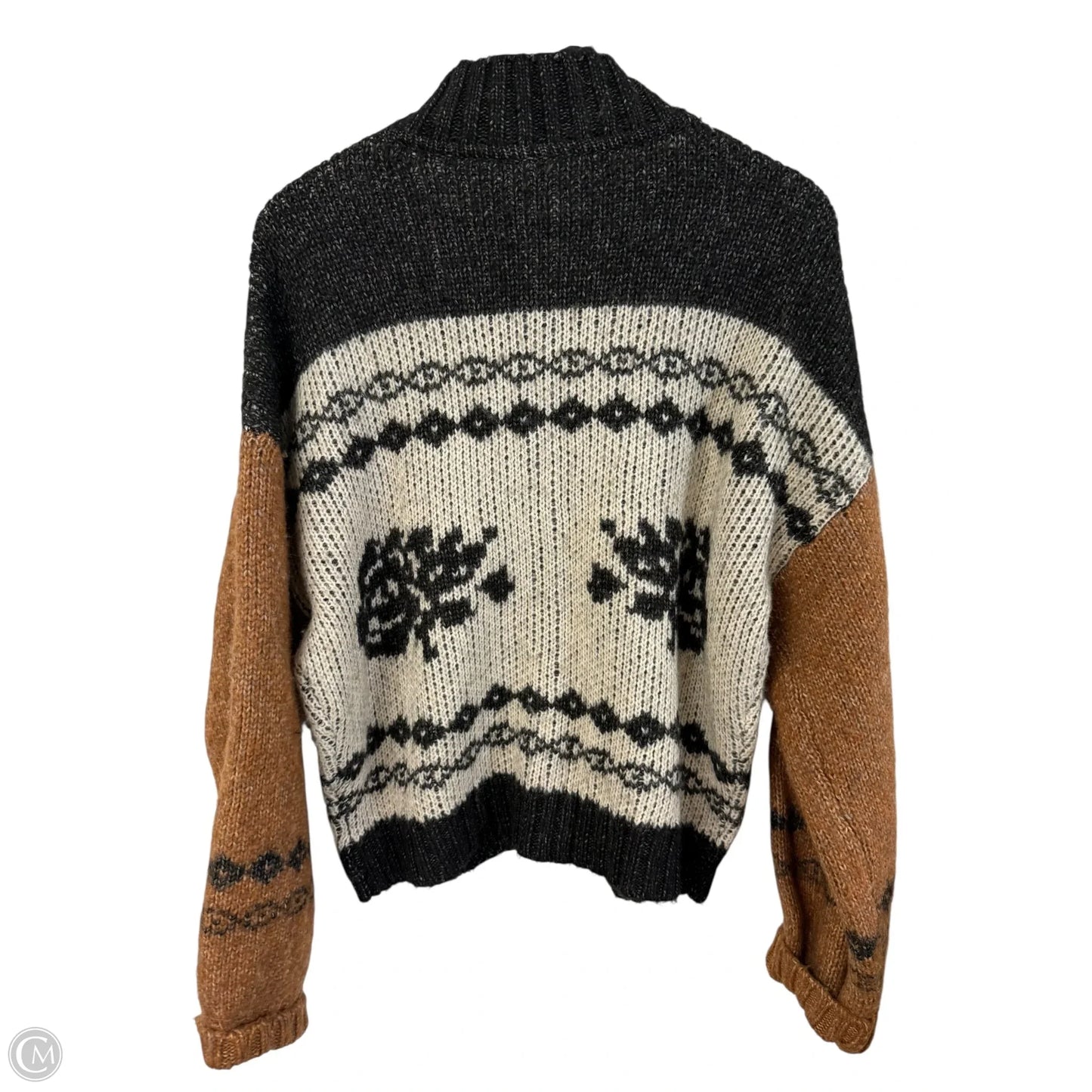 Sweater Cardigan By Cmb In Black & Cream, Size: S
