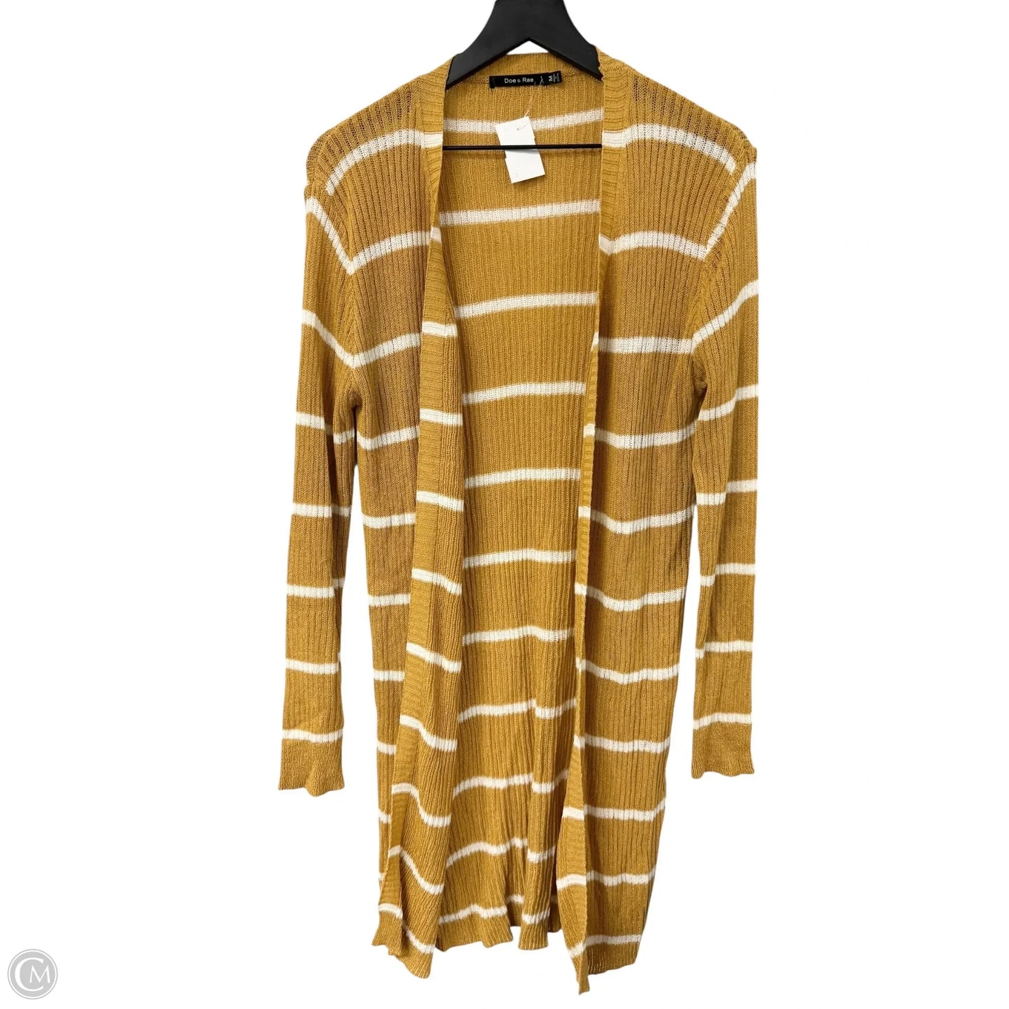 Cardigan By Doe & Rae In White & Yellow, Size: M