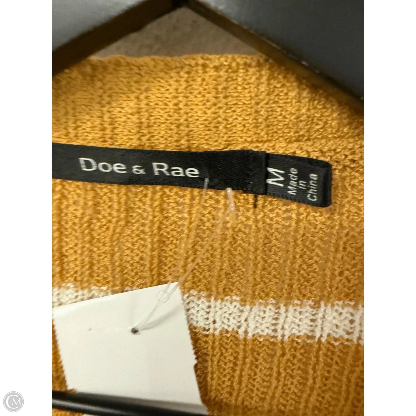 Cardigan By Doe & Rae In White & Yellow, Size: M