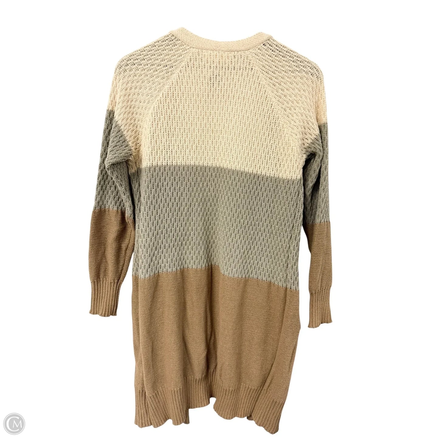 Sweater Cardigan By Doe & Rae In Brown & Grey, Size: S