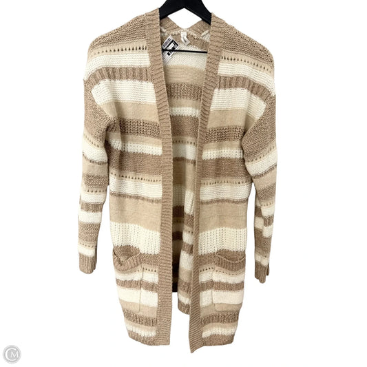 Sweater Cardigan By Wishlist In Brown & Cream, Size: S