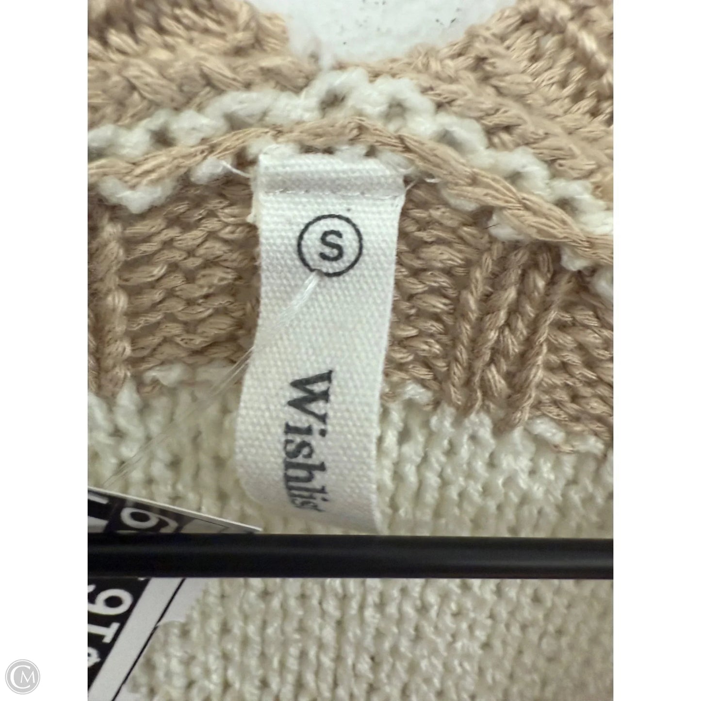 Sweater Cardigan By Wishlist In Brown & Cream, Size: S