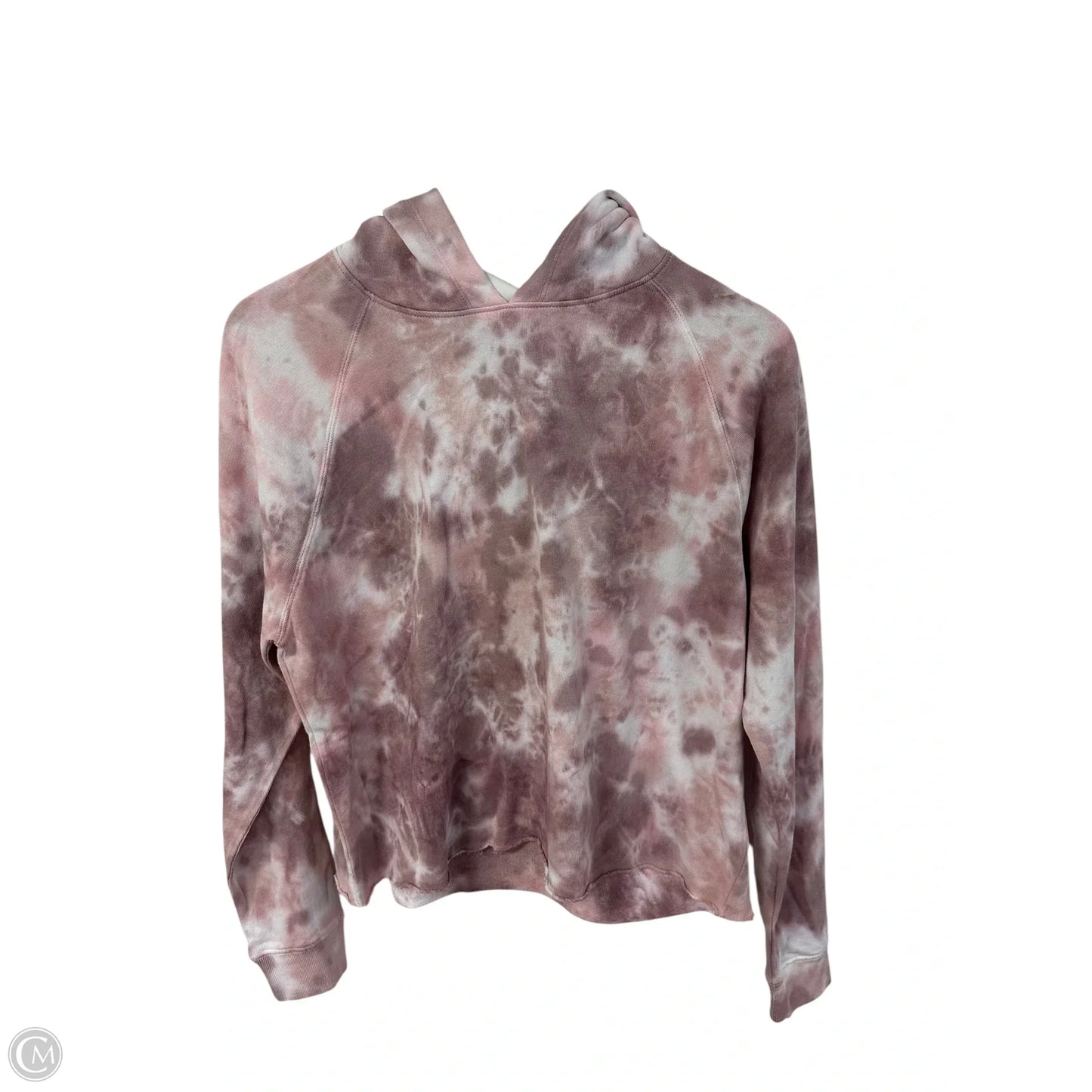 Sweatshirt Hoodie By Lucky Brand In Pink & White, Size: S