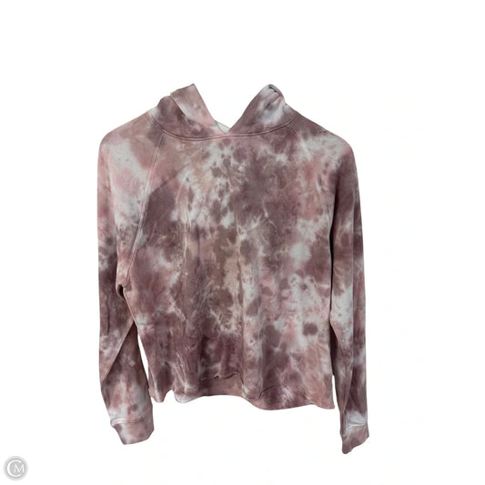Sweatshirt Hoodie By Lucky Brand In Pink & White, Size: S