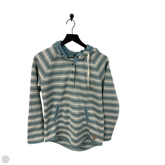 Sweatshirt Hoodie By Eddie Bauer In Blue & White, Size: S