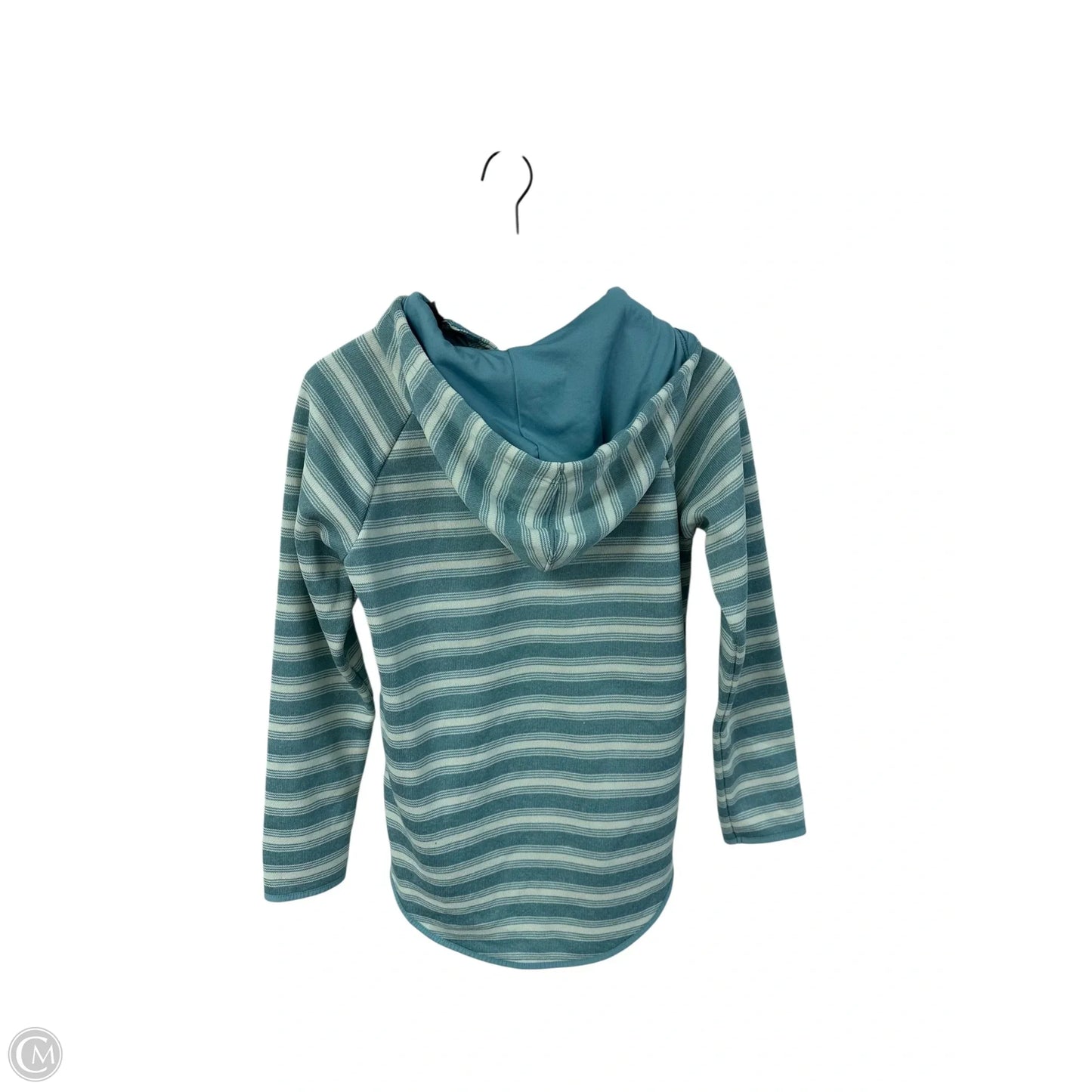 Sweatshirt Hoodie By Eddie Bauer In Blue & White, Size: S