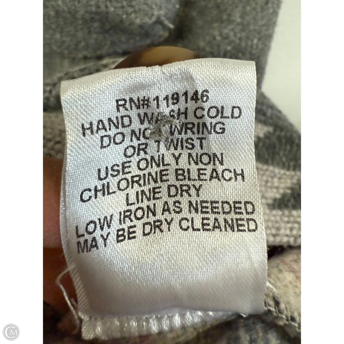 Jacket Shirt By The Nines In Grey & Pink, Size: L