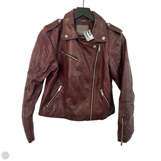 Jacket Moto By Maurices In Red, Size: S