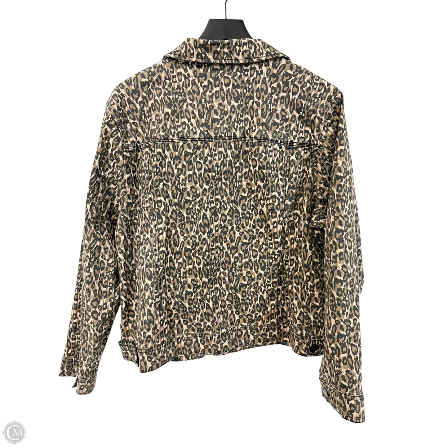 Jacket Denim By D Jeans In Leopard Print, Size: 1x