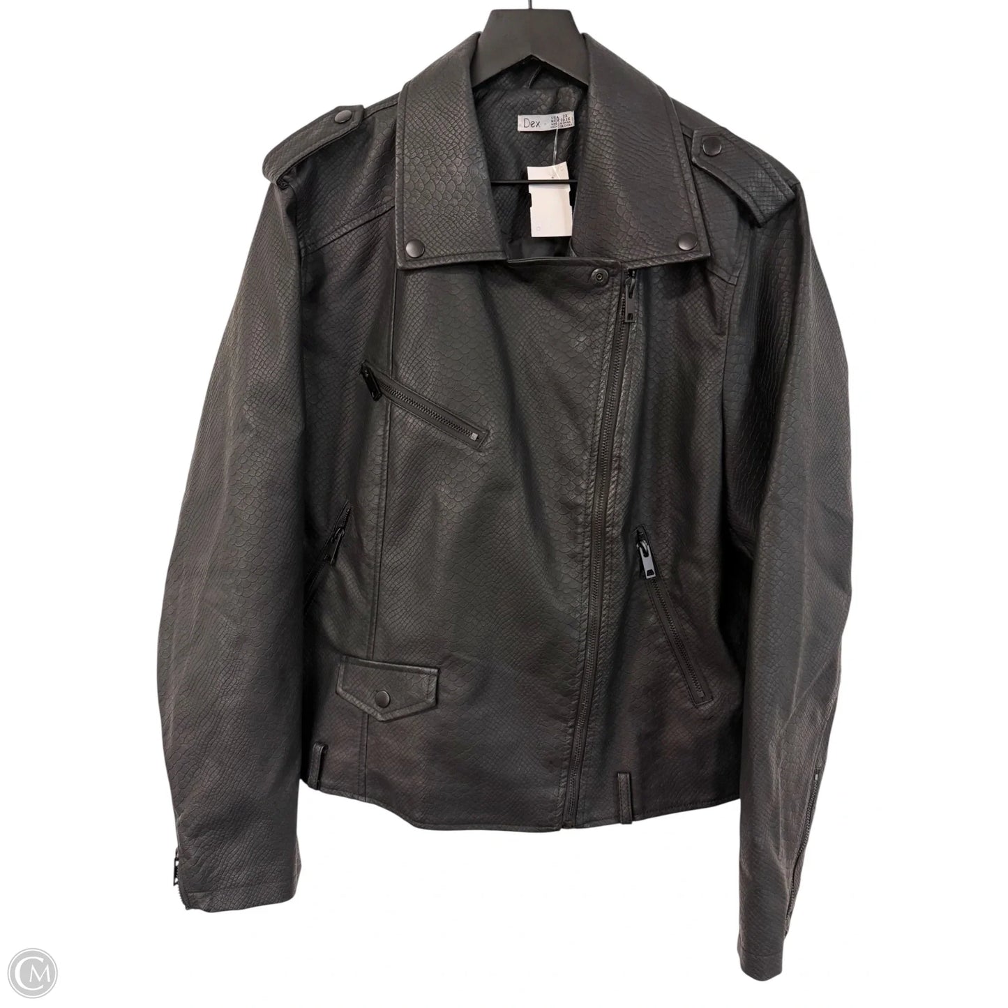 Jacket Moto By Dex In Black, Size: 2x
