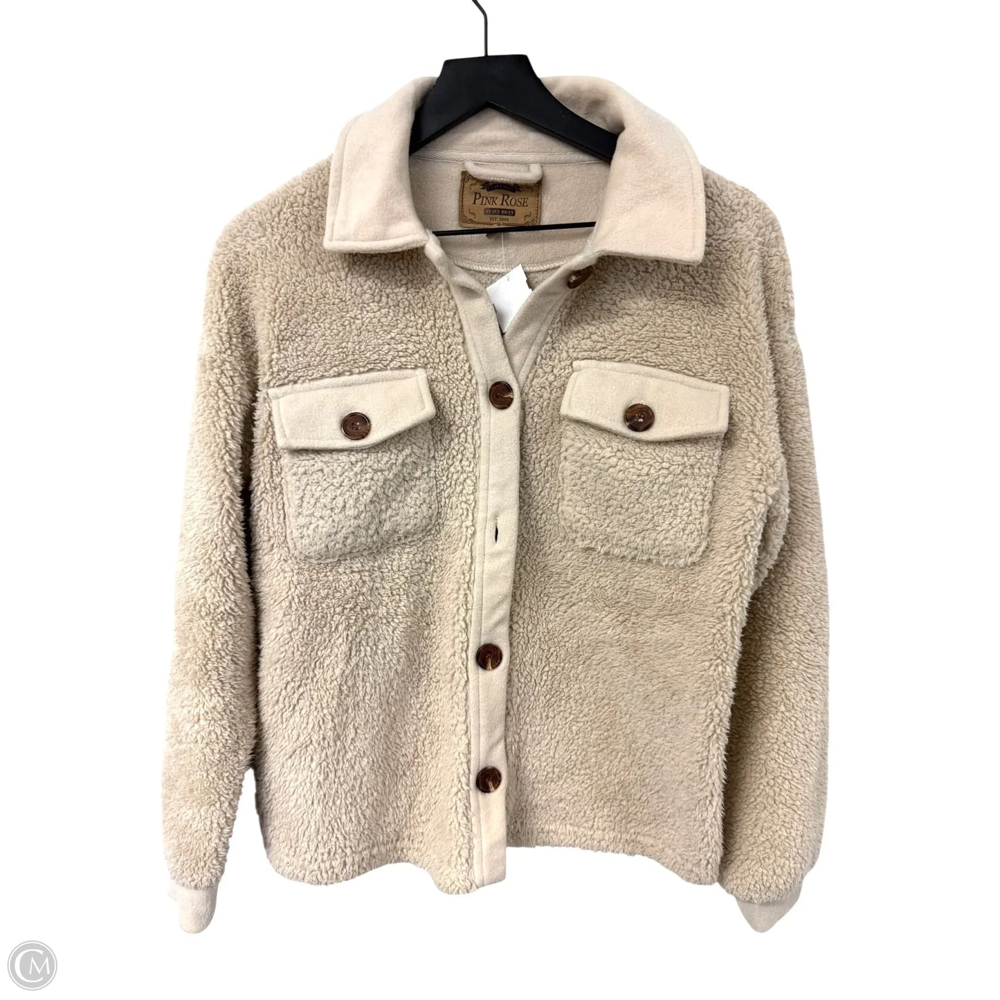 Jacket Fleece By Pink Rose In Tan, Size: Xs