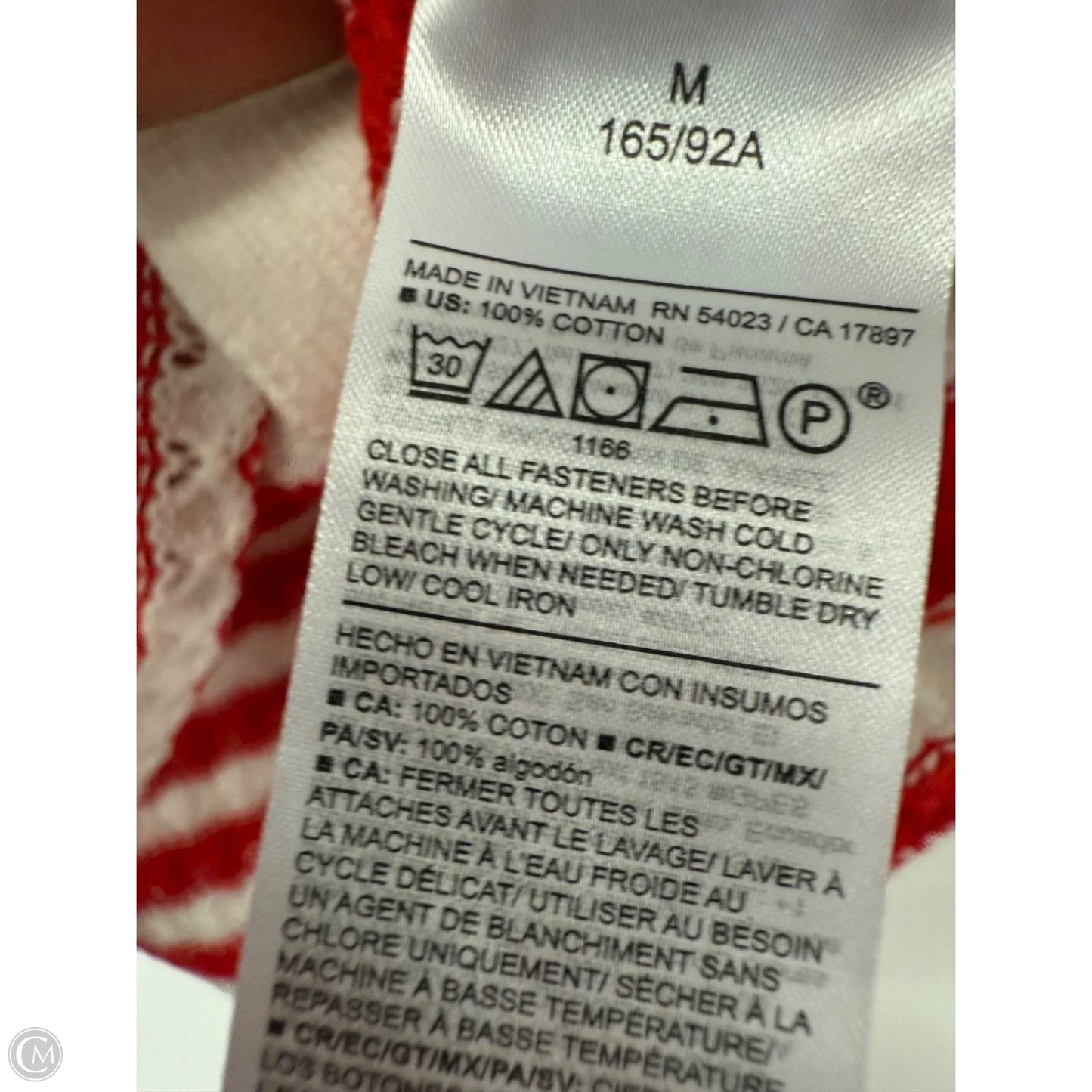 Sweater Short Sleeve By Old Navy In Red & White, Size: M