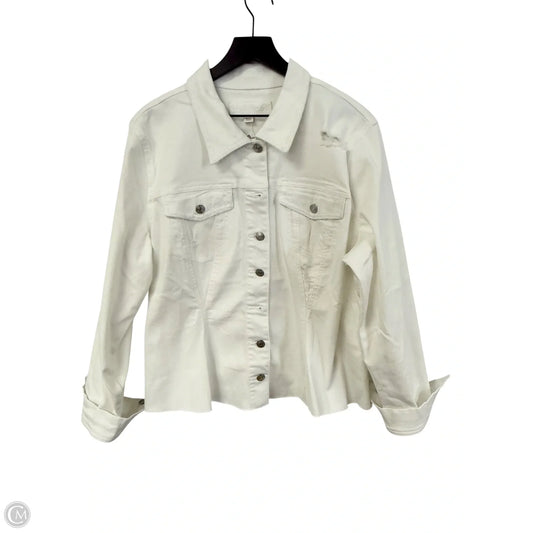 Jacket Denim By Maurices In White Denim, Size: Xxl