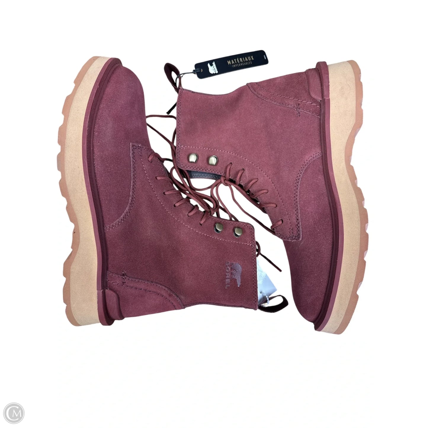 Boots Ankle Flats By Sorel In Maroon, Size: 6.5