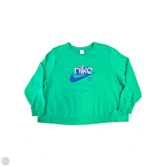 Sweatshirt Crewneck By Nike Apparel In Green, Size: 3x