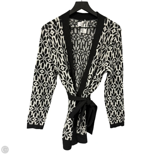 Sweater Cardigan By Croft And Barrow In Black & White, Size: S