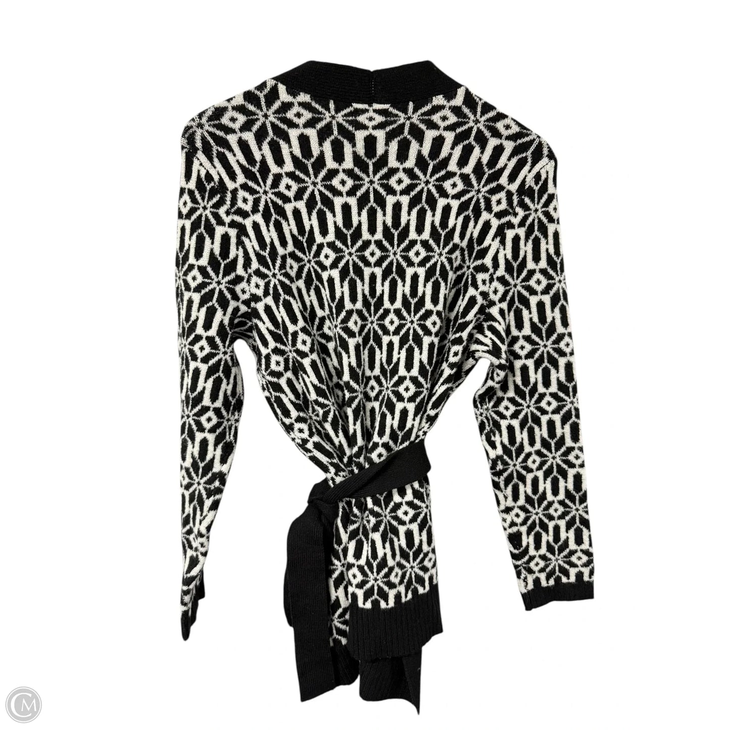 Sweater Cardigan By Croft And Barrow In Black & White, Size: S