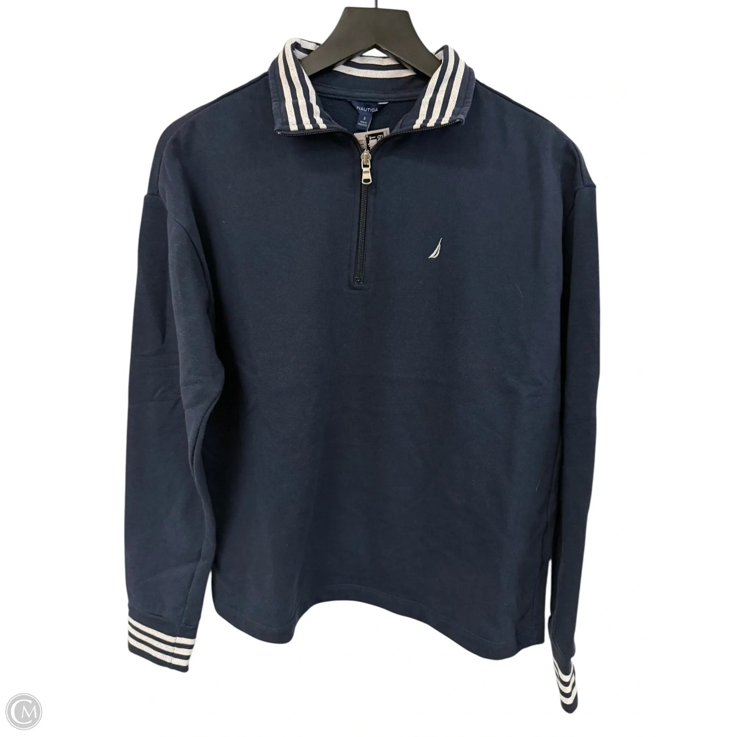 Sweatshirt Collar By Nautica In Blue & White, Size: S