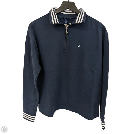 Sweatshirt Collar By Nautica In Blue & White, Size: S