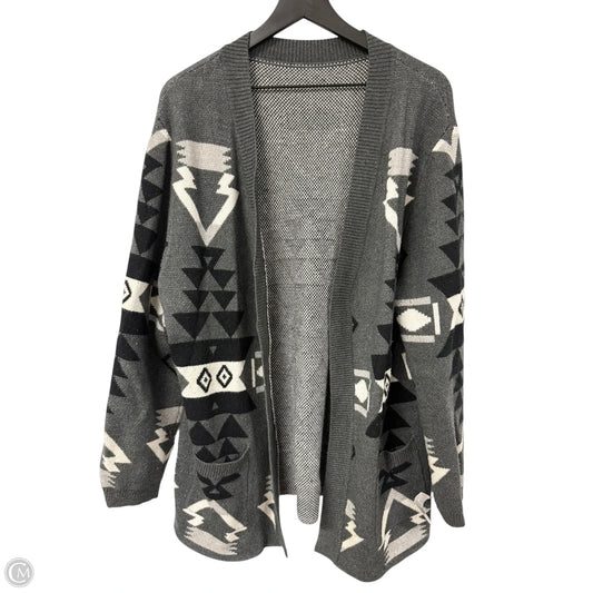 Sweater Cardigan By Clothes Mentor In Black & Grey, Size: Xl