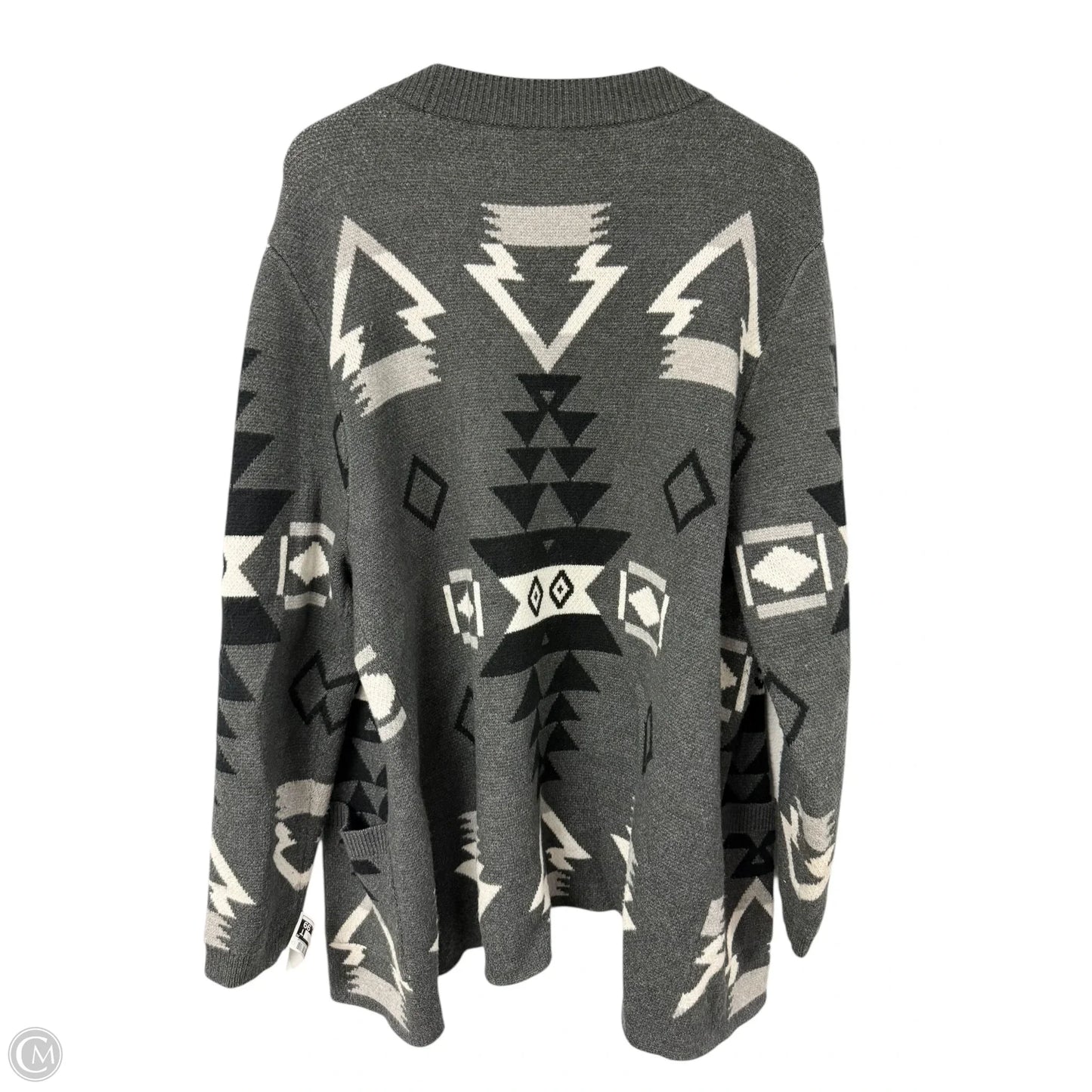 Sweater Cardigan By Clothes Mentor In Black & Grey, Size: Xl