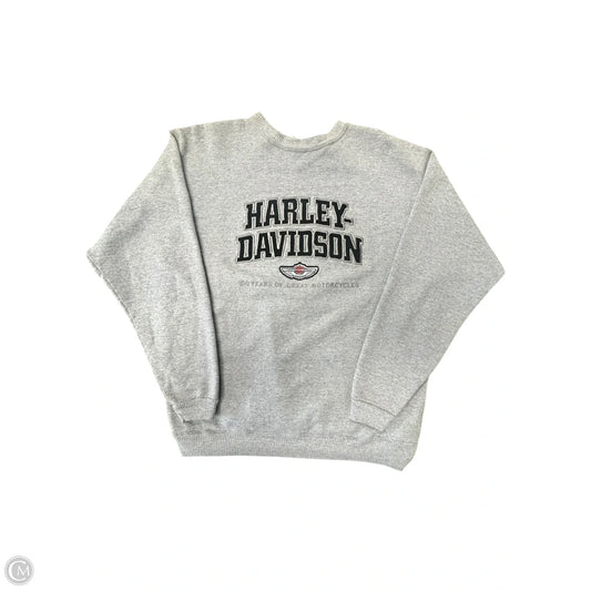 Sweatshirt Crewneck By Harley Davidson In Grey, Size: L