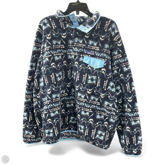 Sweatshirt Collar By Patagonia In Blue & White, Size: Xl