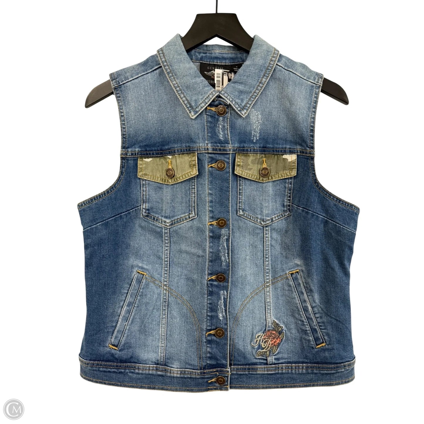 Vest Other By Harley Davidson In Blue Denim, Size: M