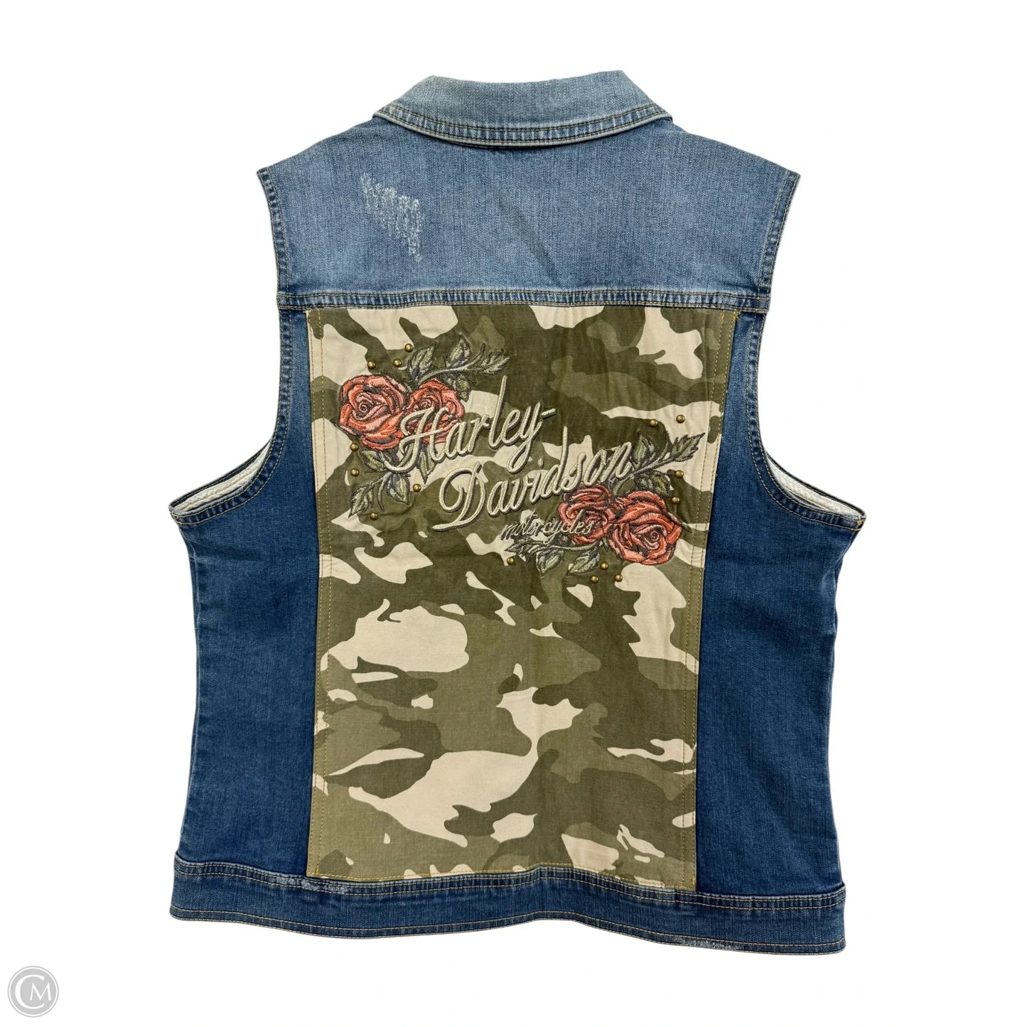 Vest Other By Harley Davidson In Blue Denim, Size: M
