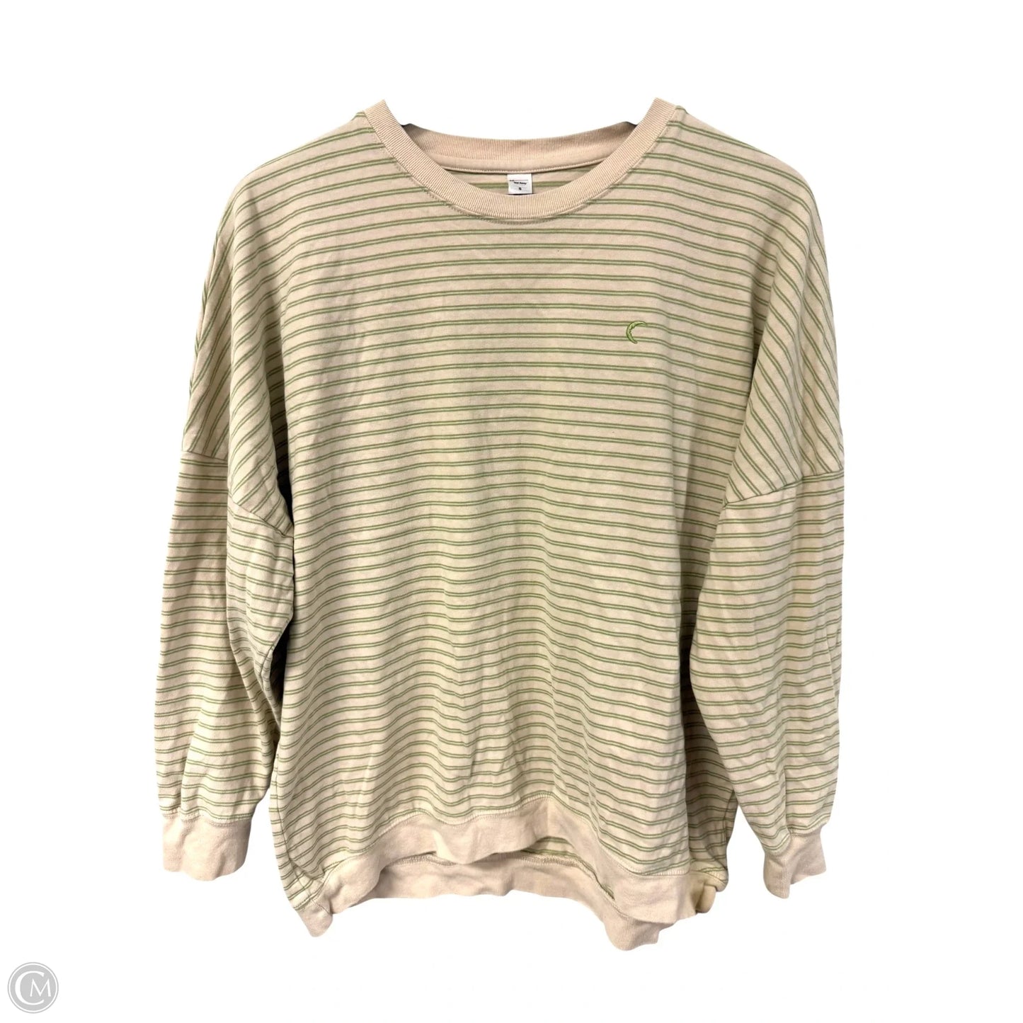 Athletic Top Long Sleeve Crewneck By Zyia In Cream & Green, Size: S