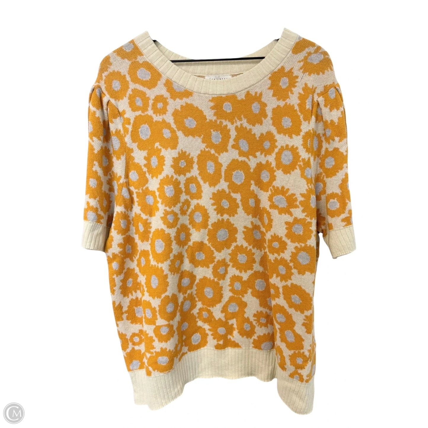 Sweater Short Sleeve By Ava & Viv In Floral Print, Size: 2x