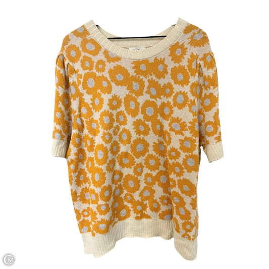 Sweater Short Sleeve By Ava & Viv In Floral Print, Size: 2x