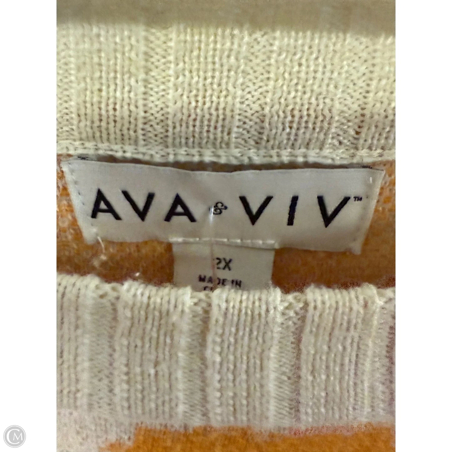 Sweater Short Sleeve By Ava & Viv In Floral Print, Size: 2x