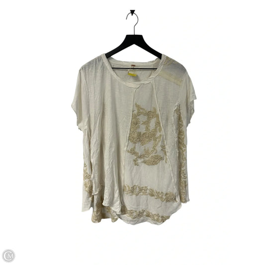 Top Short Sleeve By Free People In Ivory, Size: M