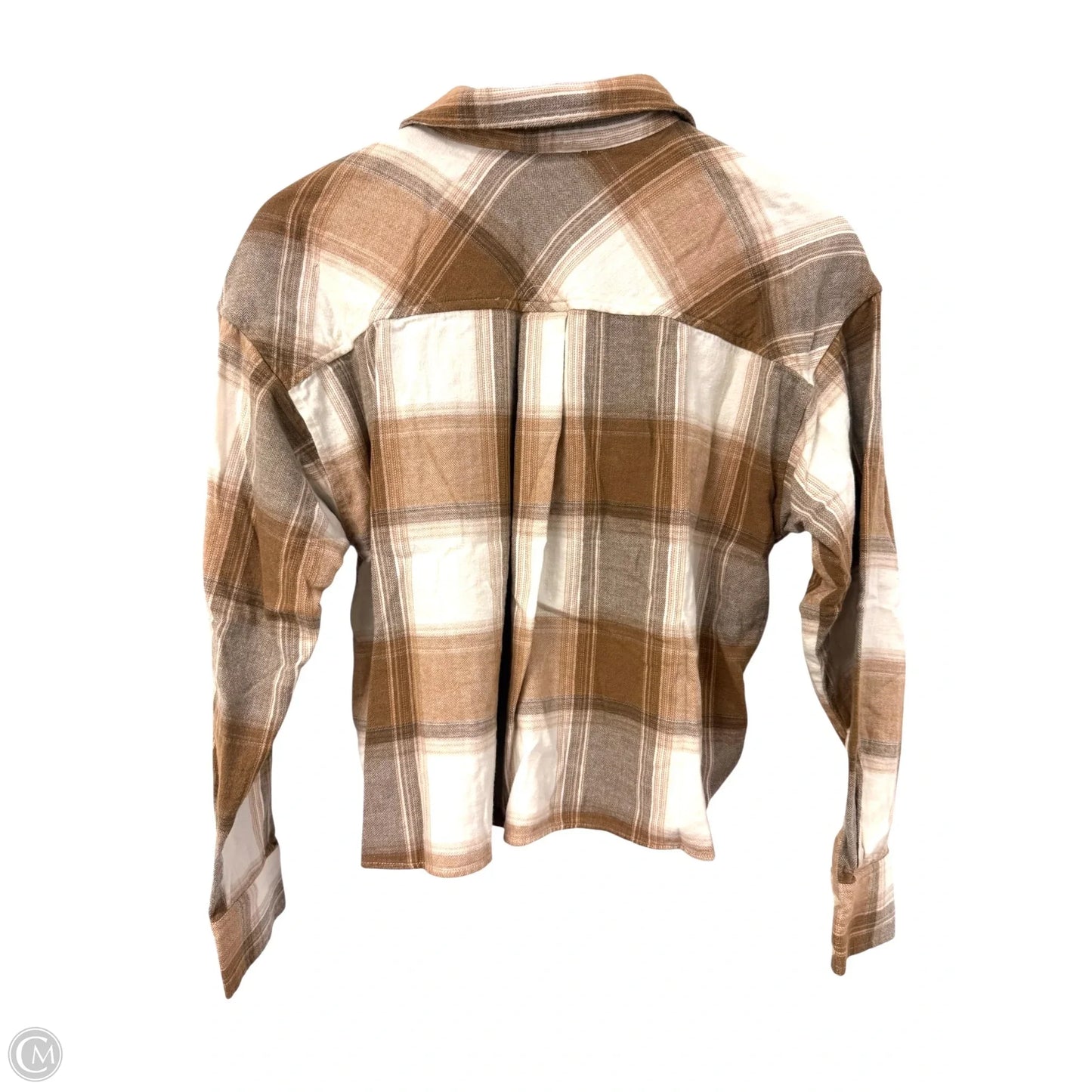 Blouse Long Sleeve By Loft In Brown & White, Size: M