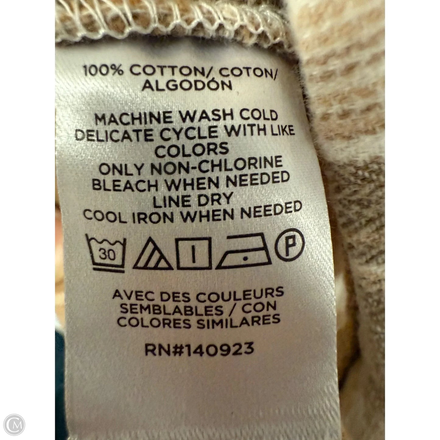 Blouse Long Sleeve By Loft In Brown & White, Size: M