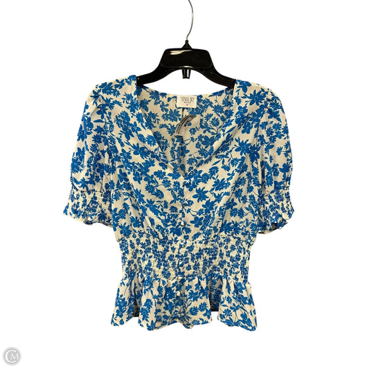 Top Short Sleeve By Sienna Sky In Blue & White, Size: M