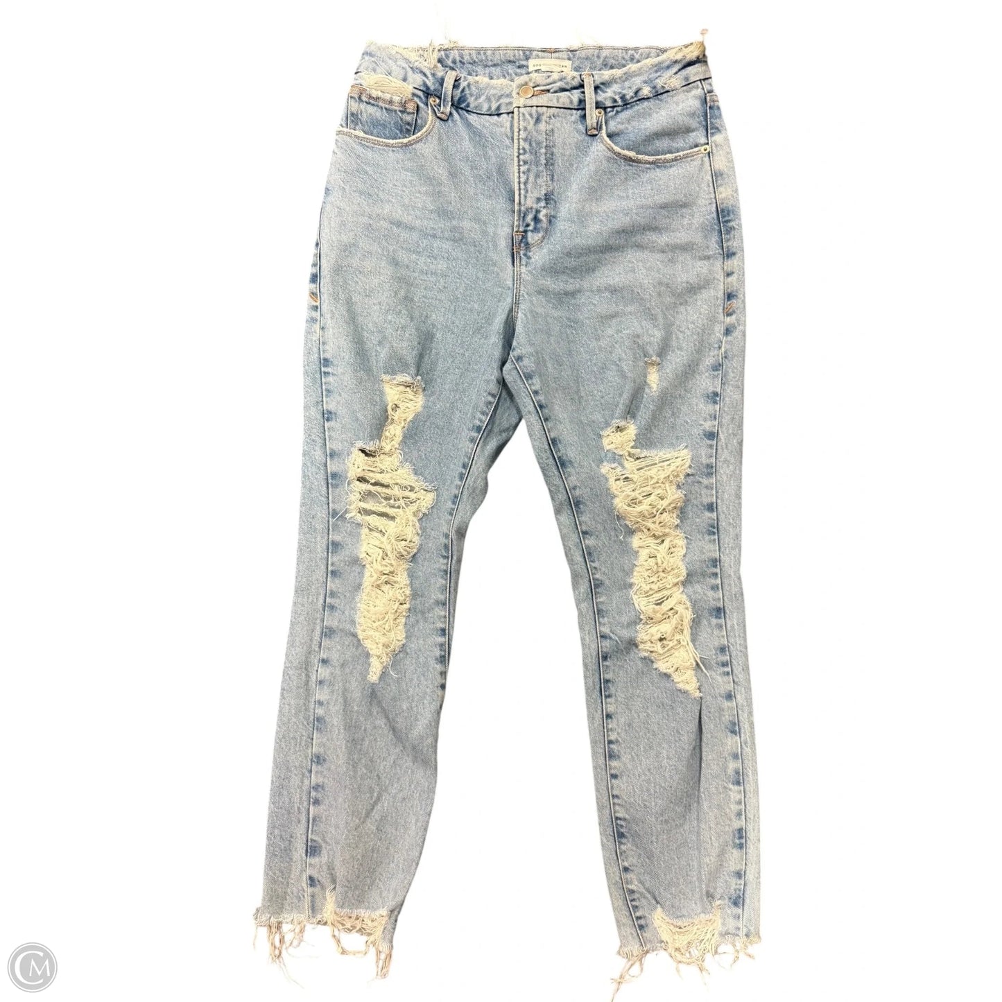 Jeans Straight By Good American In Blue Denim, Size: 8