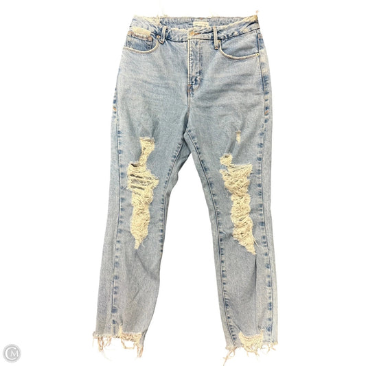 Jeans Straight By Good American In Blue Denim, Size: 8