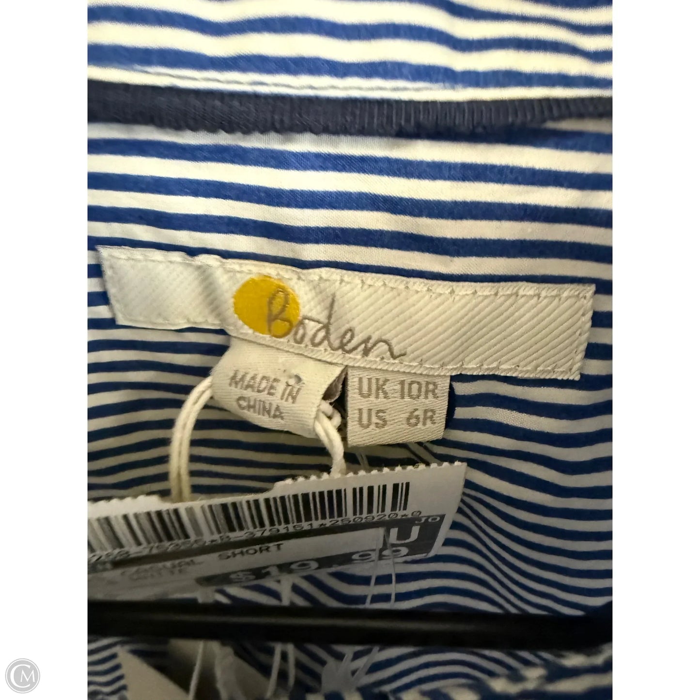 Dress Casual Short By Boden In Blue & White, Size: 6