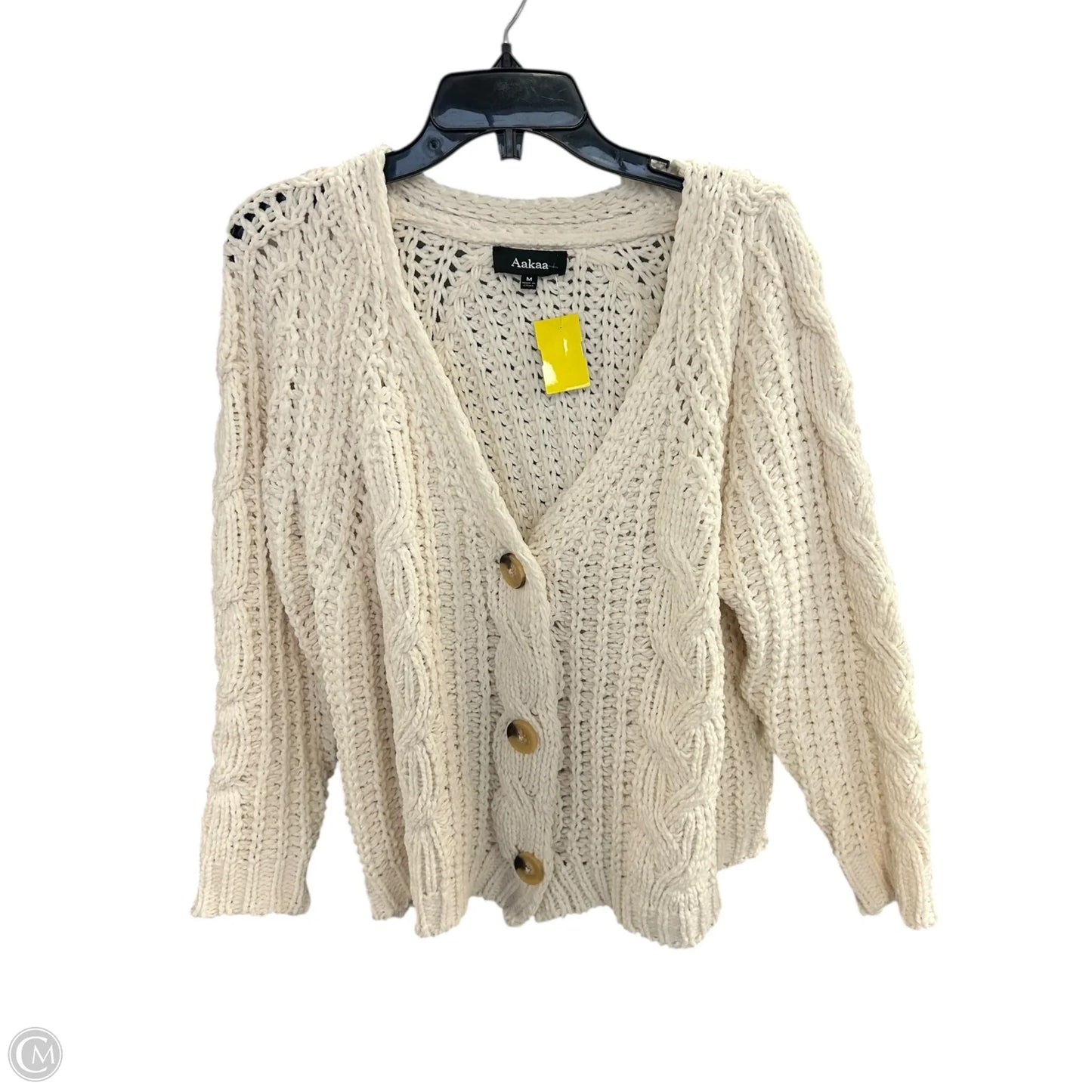 Sweater Cardigan By Aakaa In Ivory, Size: M