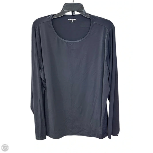 Athletic Top Long Sleeve Crewneck By Lands End In Black, Size: 1x