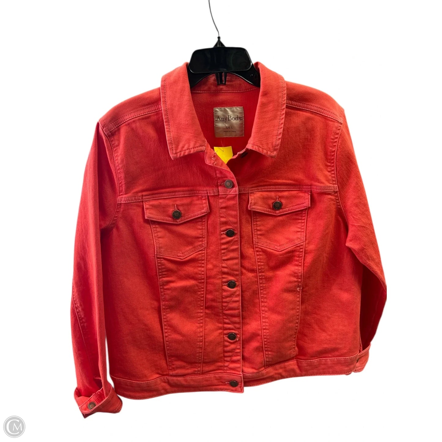 Jacket Denim By Any Body In Orange Denim, Size: L