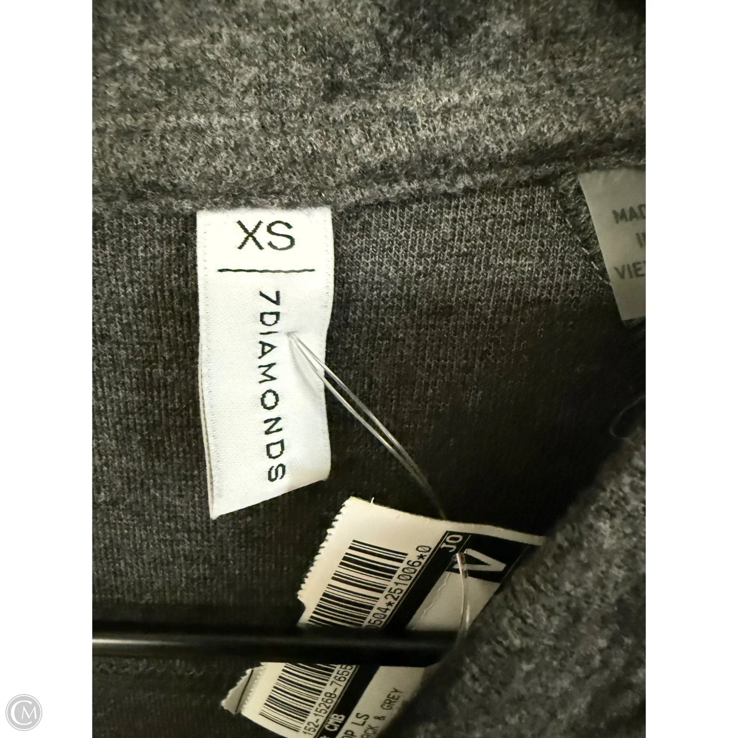 Top Long Sleeve By Cmb In Black & Grey, Size: Xs