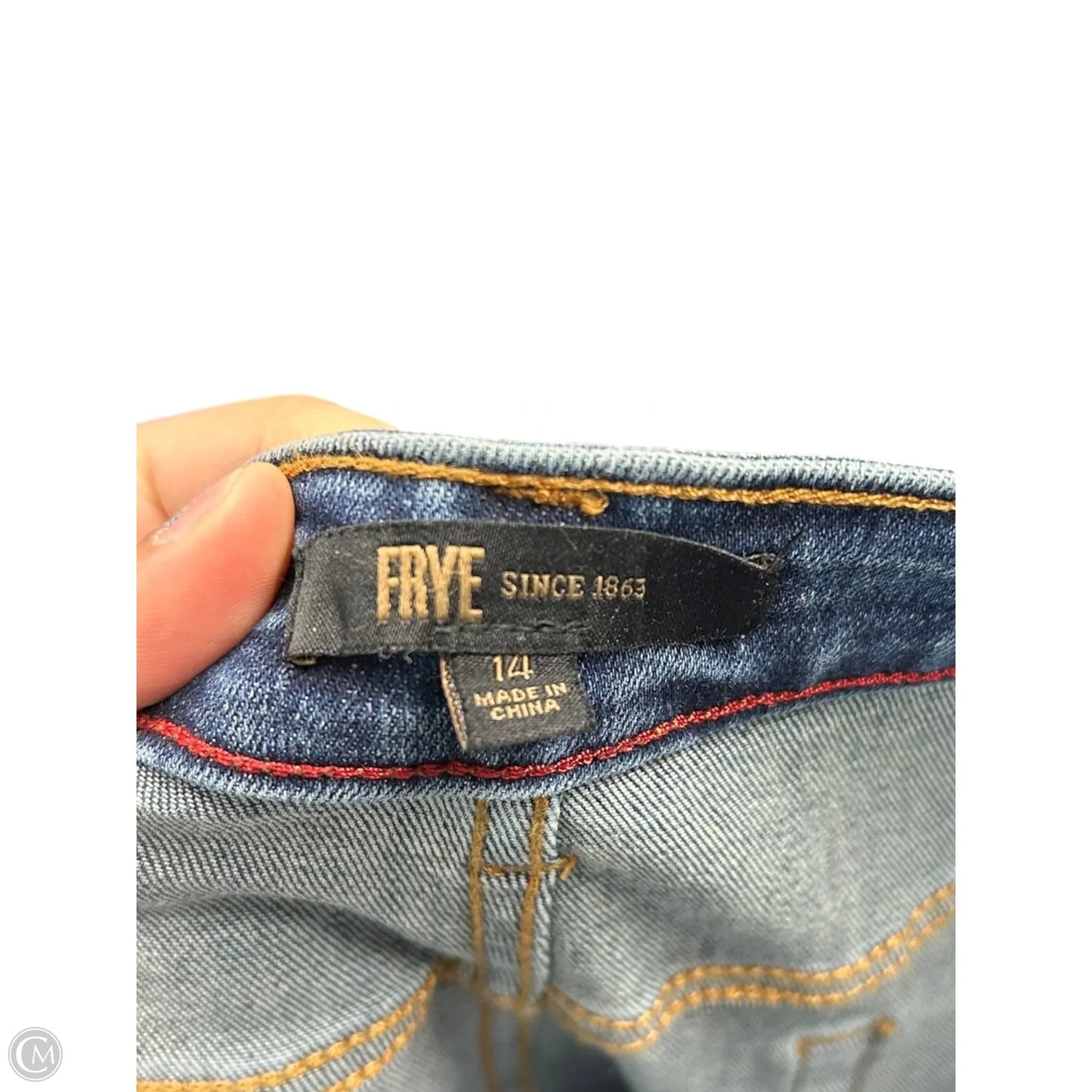 Jeans Designer By Frye In Blue Denim, Size: 14