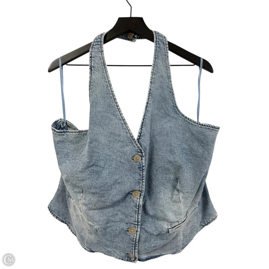 Top Sleeveless By Gap In Blue Denim, Size: Xxl