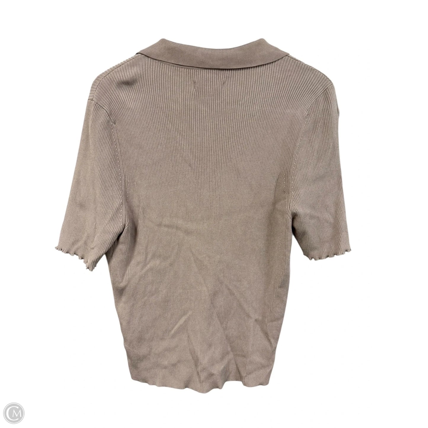 Top Short Sleeve By Good American In Taupe, Size: 2x