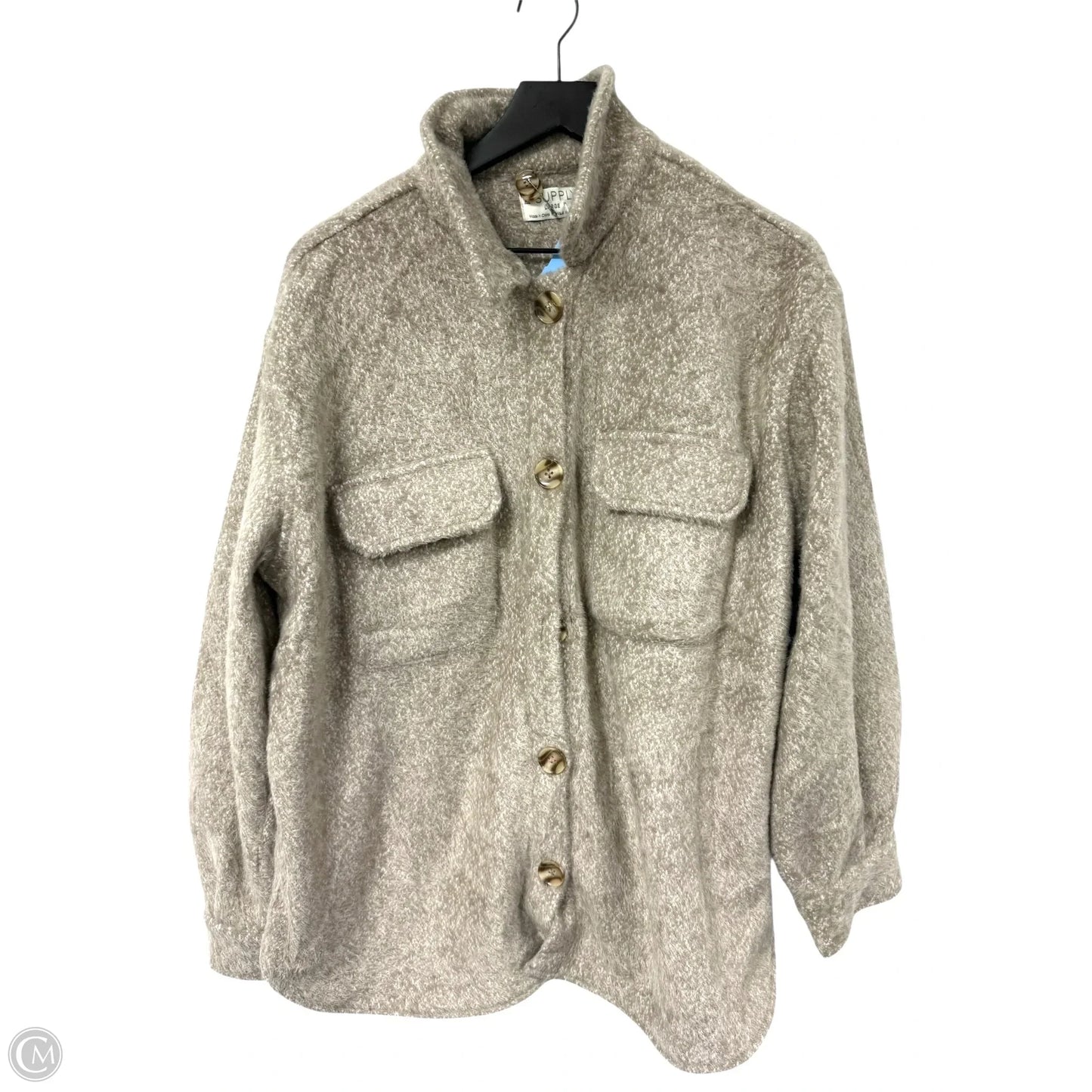 Jacket Shirt By Z Supply In Beige, Size: L