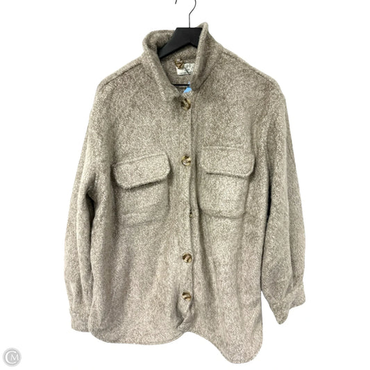 Jacket Shirt By Z Supply In Beige, Size: L
