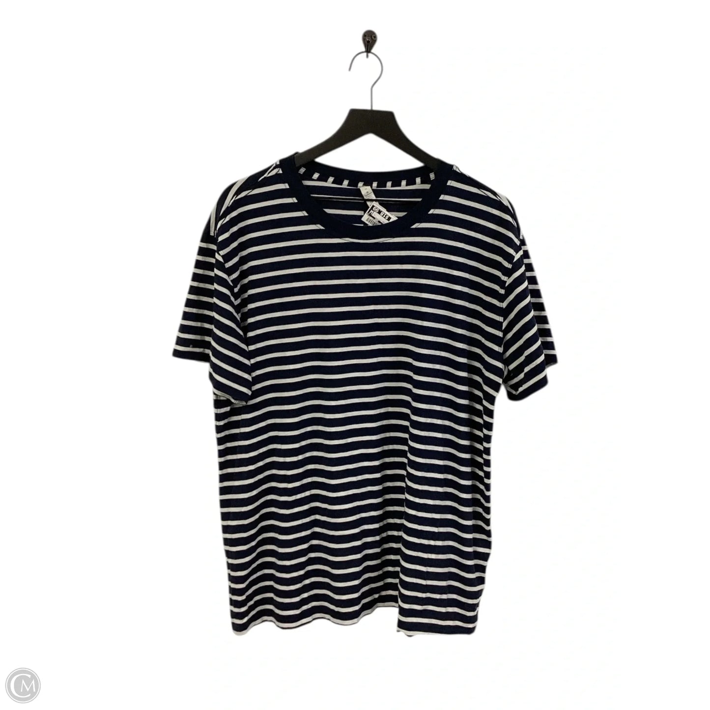 Athletic Top Short Sleeve By Lululemon In Blue & White, Size: 10